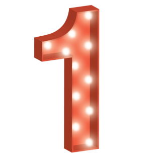 Number 1 Red Dotted PNG images
