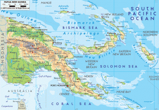 Physical Map Of Papua New Guinea PNG images