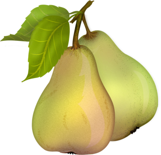 Pear Fruit With Leaf Png PNG images