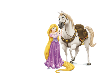 Rapunzel With Horse (Maximus) Png PNG images