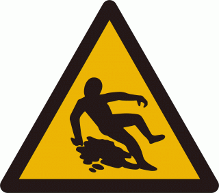 Slippery Warning Symbol Icon PNG images