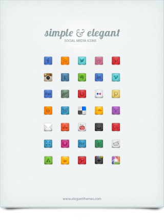 Beautiful & Free Social Media Icons | Elegant Themes Blog PNG images