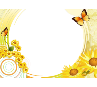 Sunflower Border Photo Frame Png PNG images