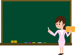 Download Female Teacher On Blackboard In Classroom PNG images