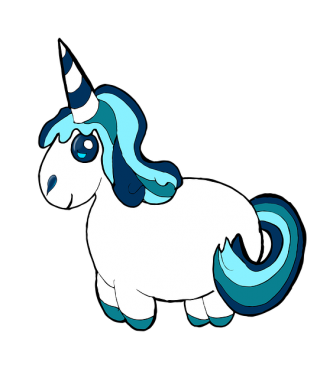 Chubby, Cute, Little Horse, Blue PNG images