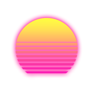 RetroWave Sun With Alpha Background Vaporwave Png PNG images