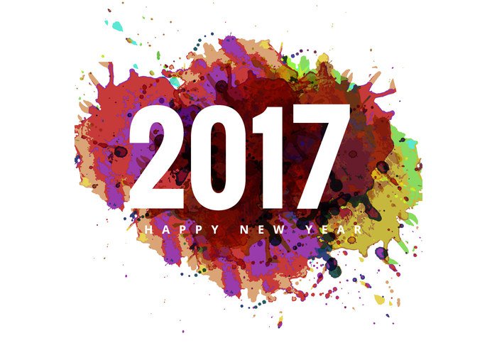 2017 Happy New Year colorful card