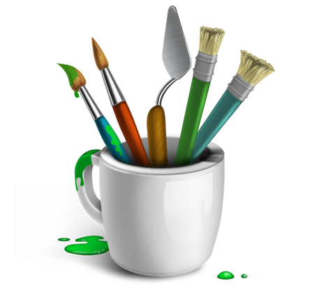 Artistic Paint Brushes And Cup Icon Download The Paint Brushes Icon PNG ...