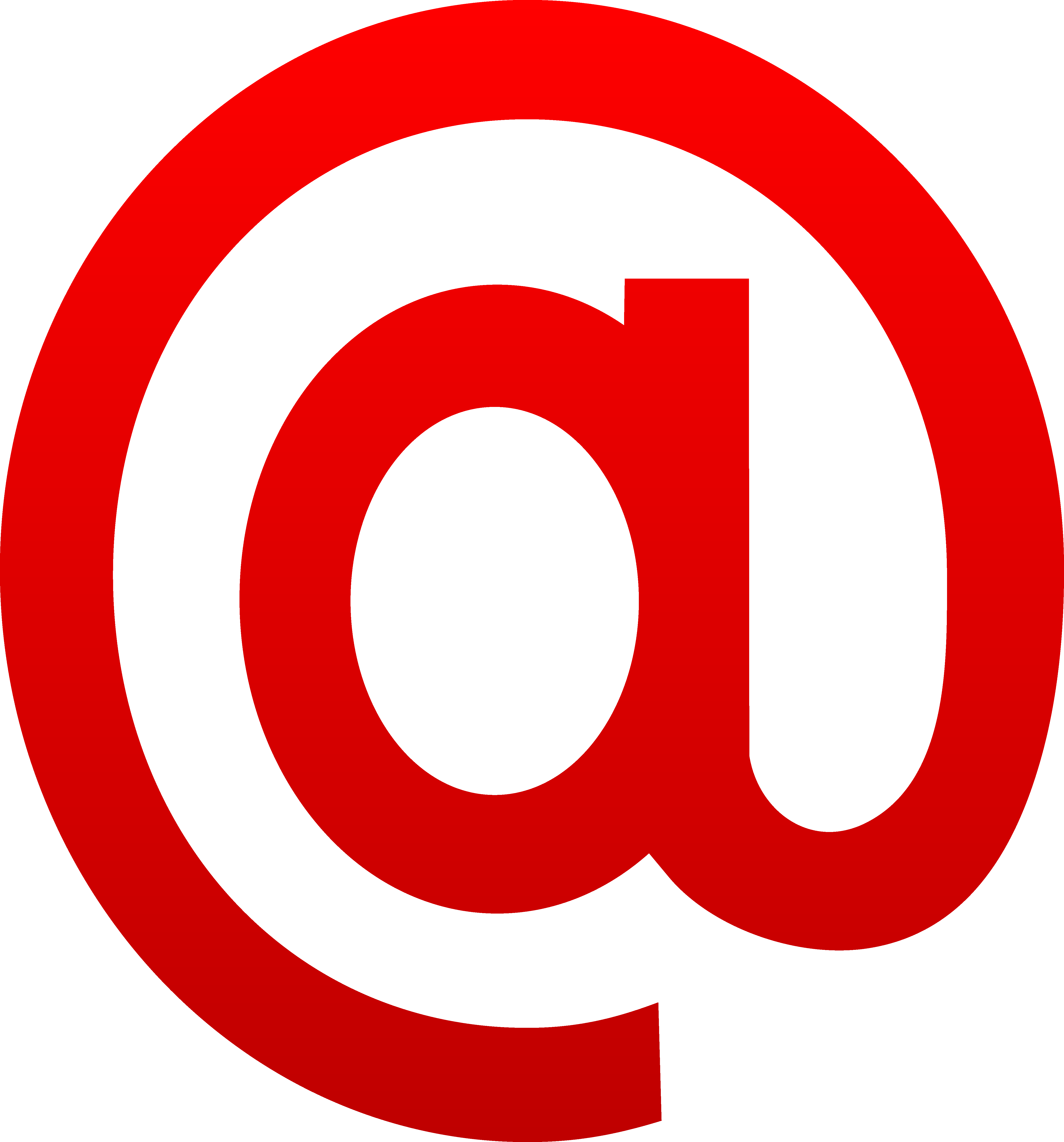 at sign drawing icon
