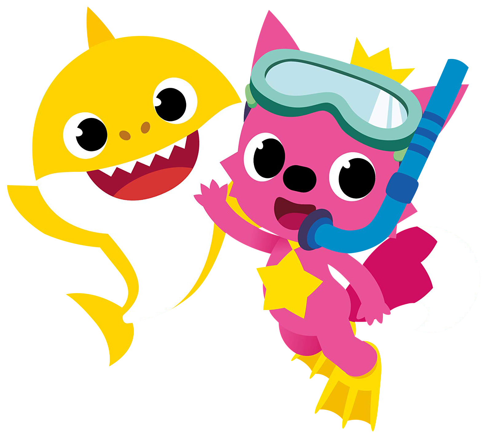 Yellow Baby Shark With Pinkfong Dancing Clipart PNG Transparent