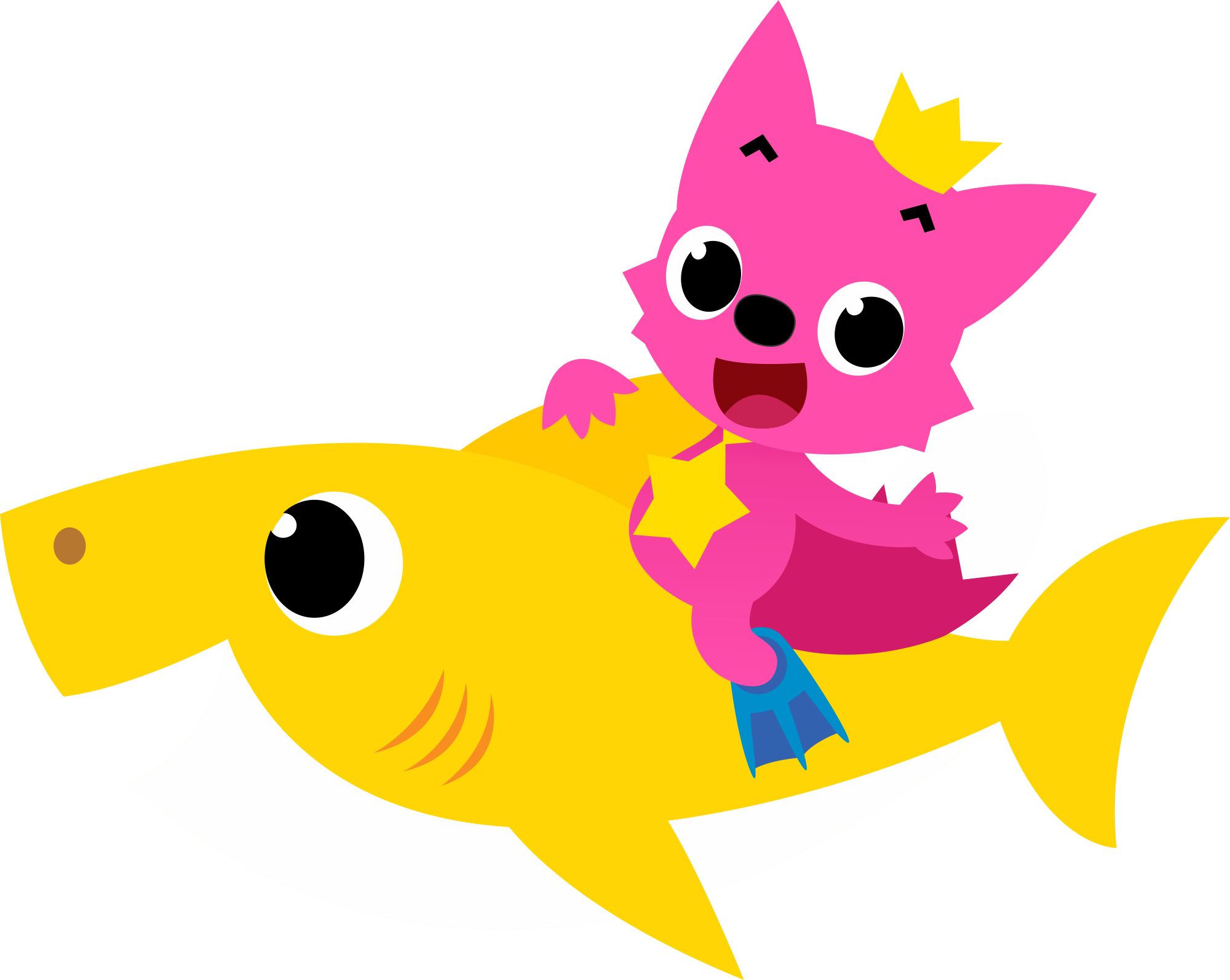 Pinkfong On Shark Baby Hd PNG Transparent Background, Free Download