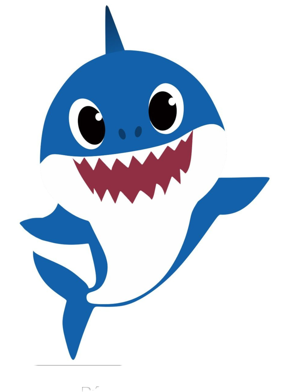 Download Blue Baby Shark White Outline Picture PNG Transparent ...