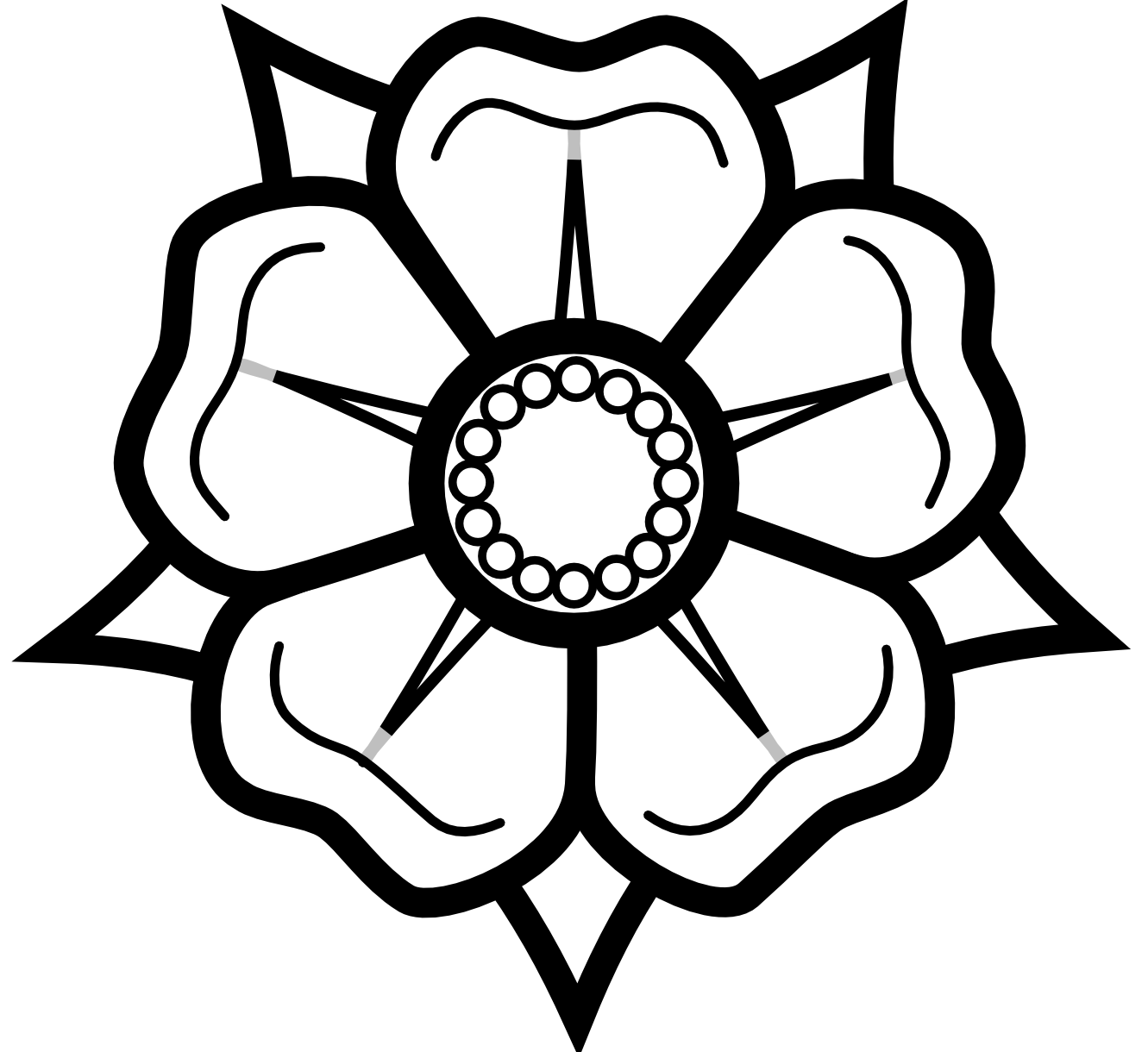 Black And White Flower Drawing PNG Transparent Background Free 