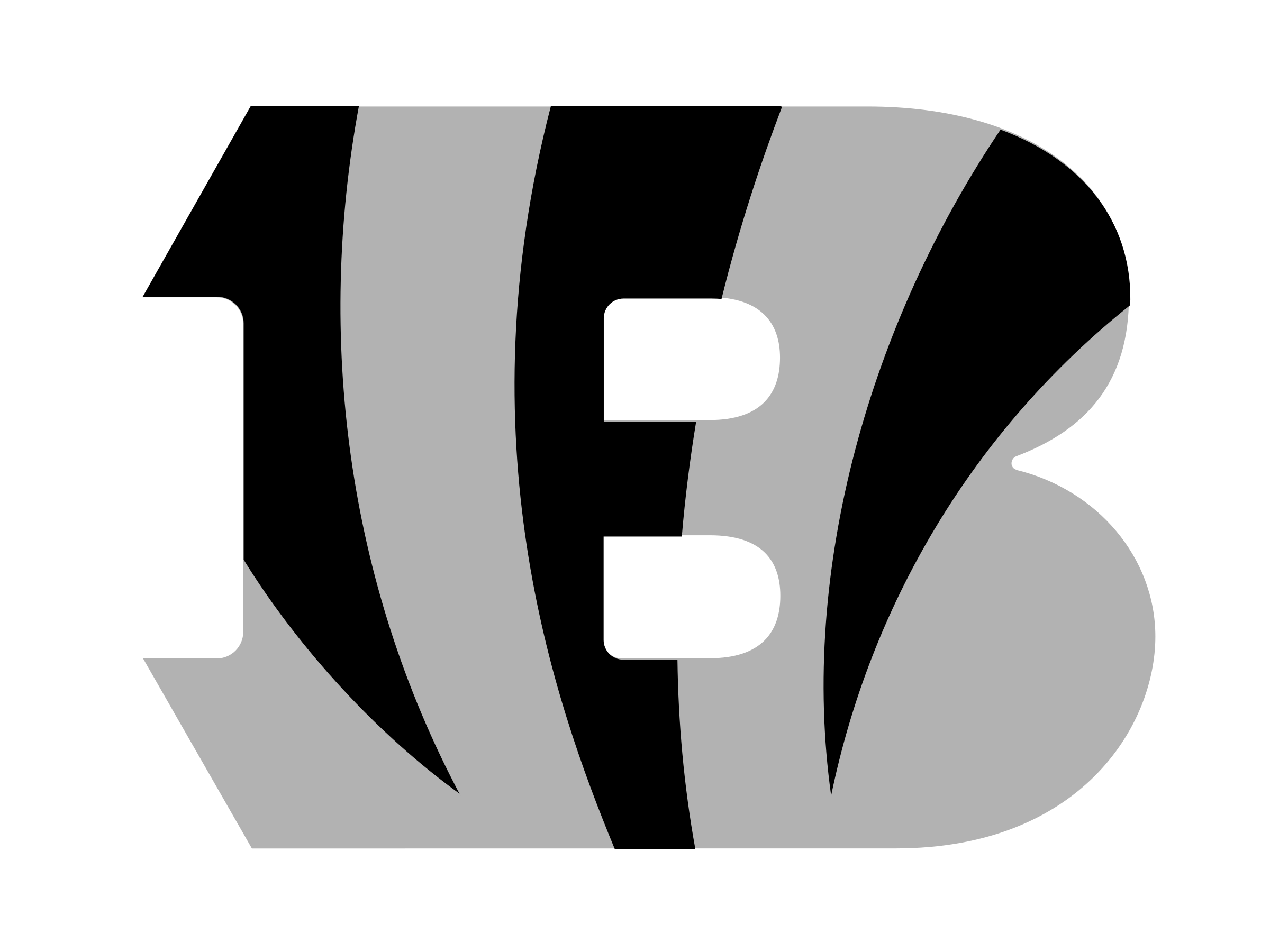 Black White Logo Bengals Cincinnati Transparent PNG