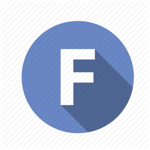 blue round letter f icon png