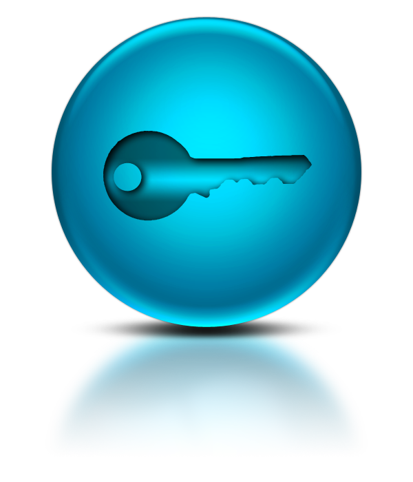 Blue Standard House Key Icon