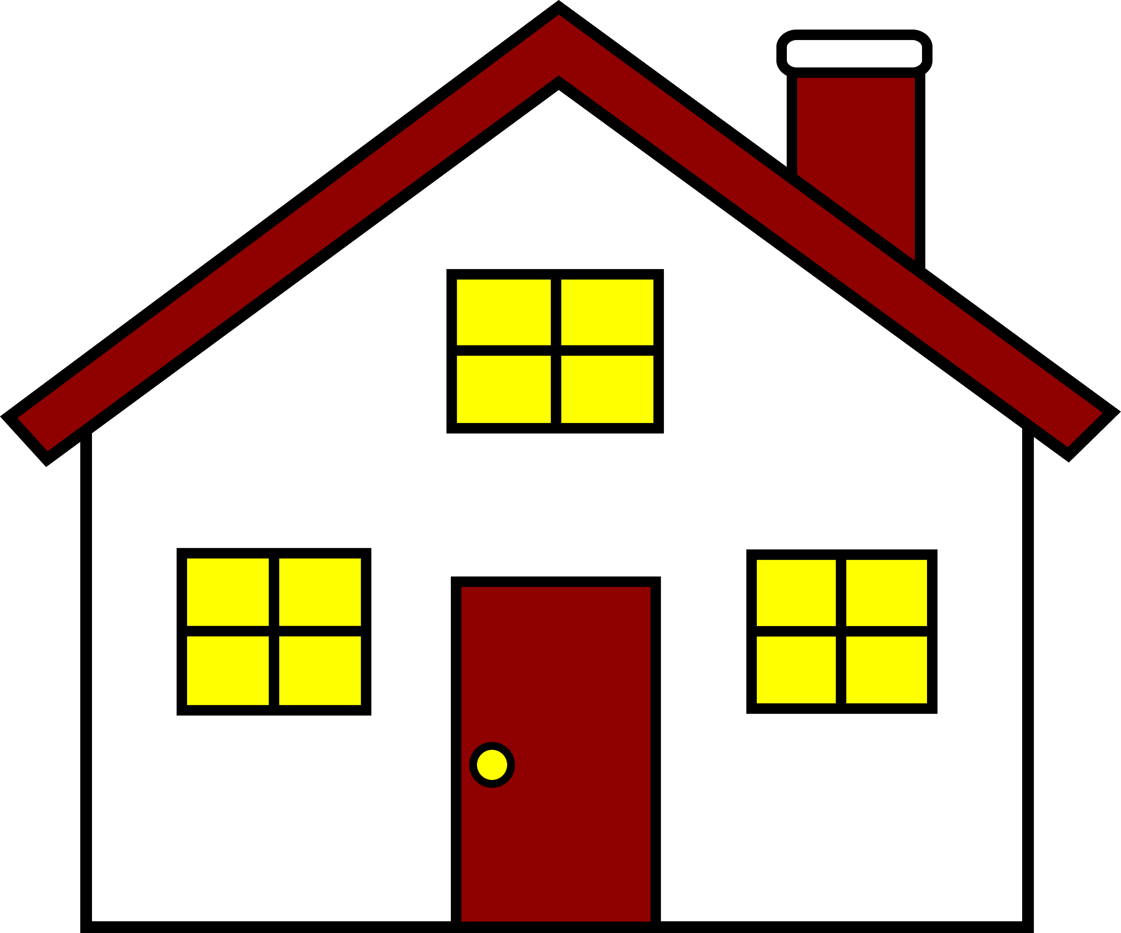 Charming Red and White House Image Clipart