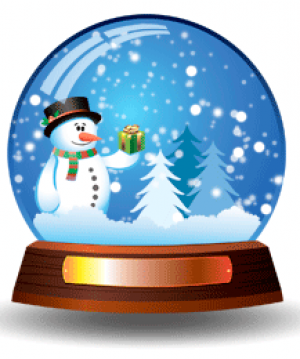 Christmas snowman snow globe png