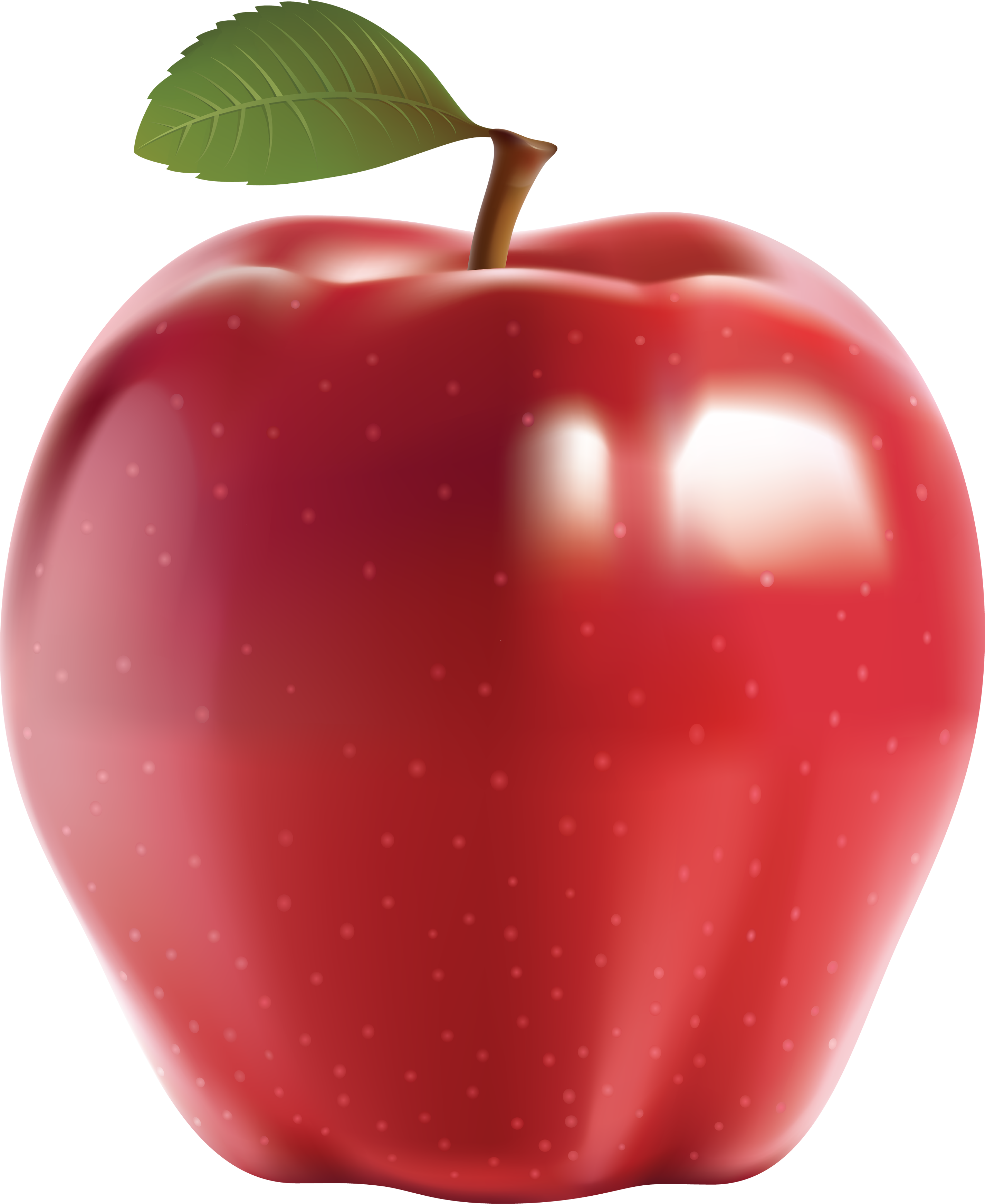 classic red apple with leaf png image