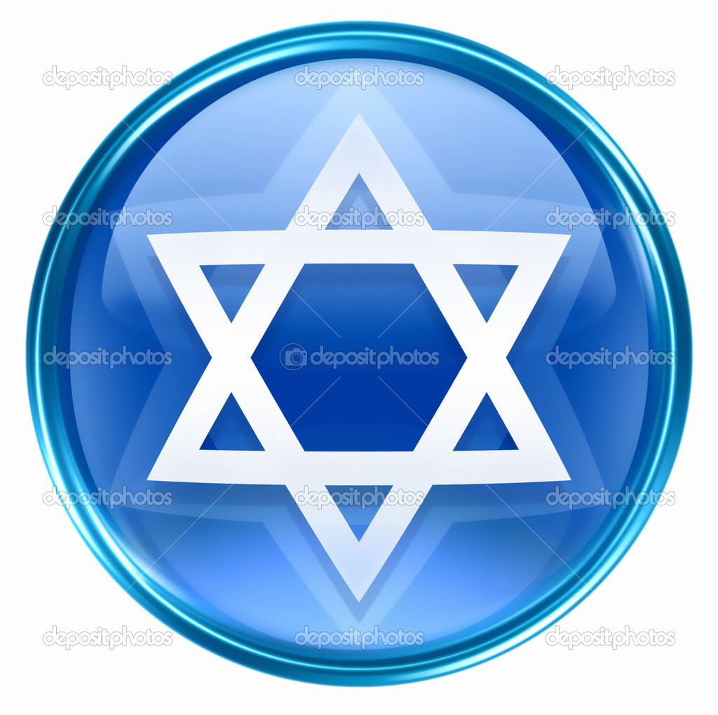 David star icon blue, isolated on white background
