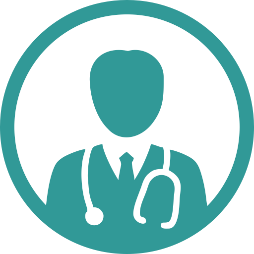 doctor pediatrician icon, round dr logo