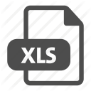 document, extension, file, format, xls icon