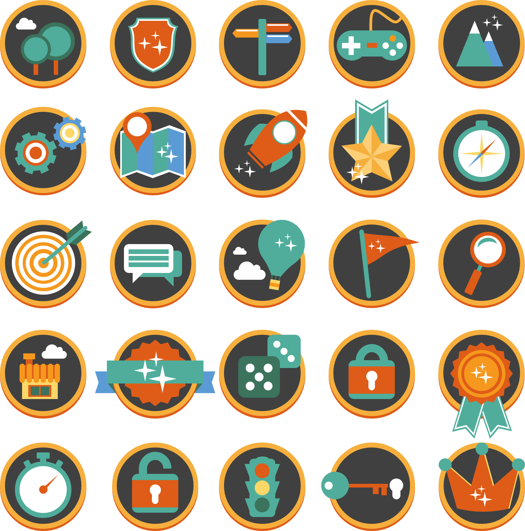 Flat Gamification Icons The Icon Set Created 100 In Powerpower By Png Transparent Background Free Download 508 Freeiconspng