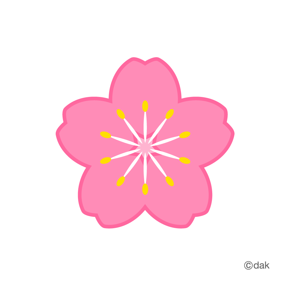 Flower symbol of the cherry tree｜Pictures of clipart and graphic #2125