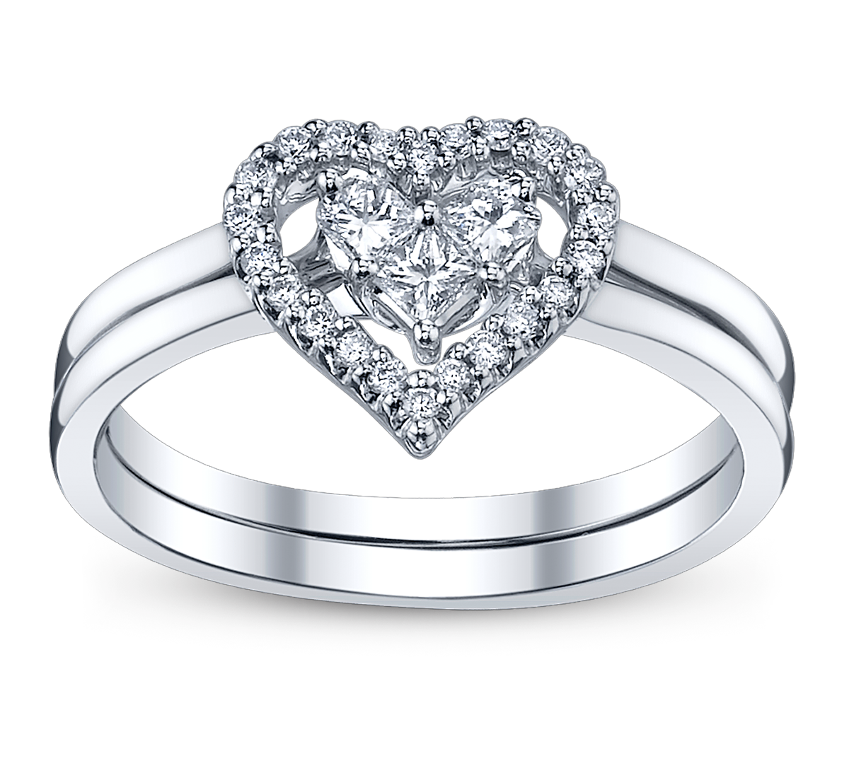 Gold Heart Diamond Engagement Ring