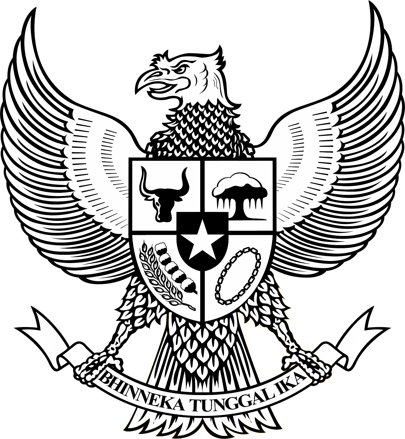  Logo  Garuda Pancasila  Bw Hitam Putih Background Black And 