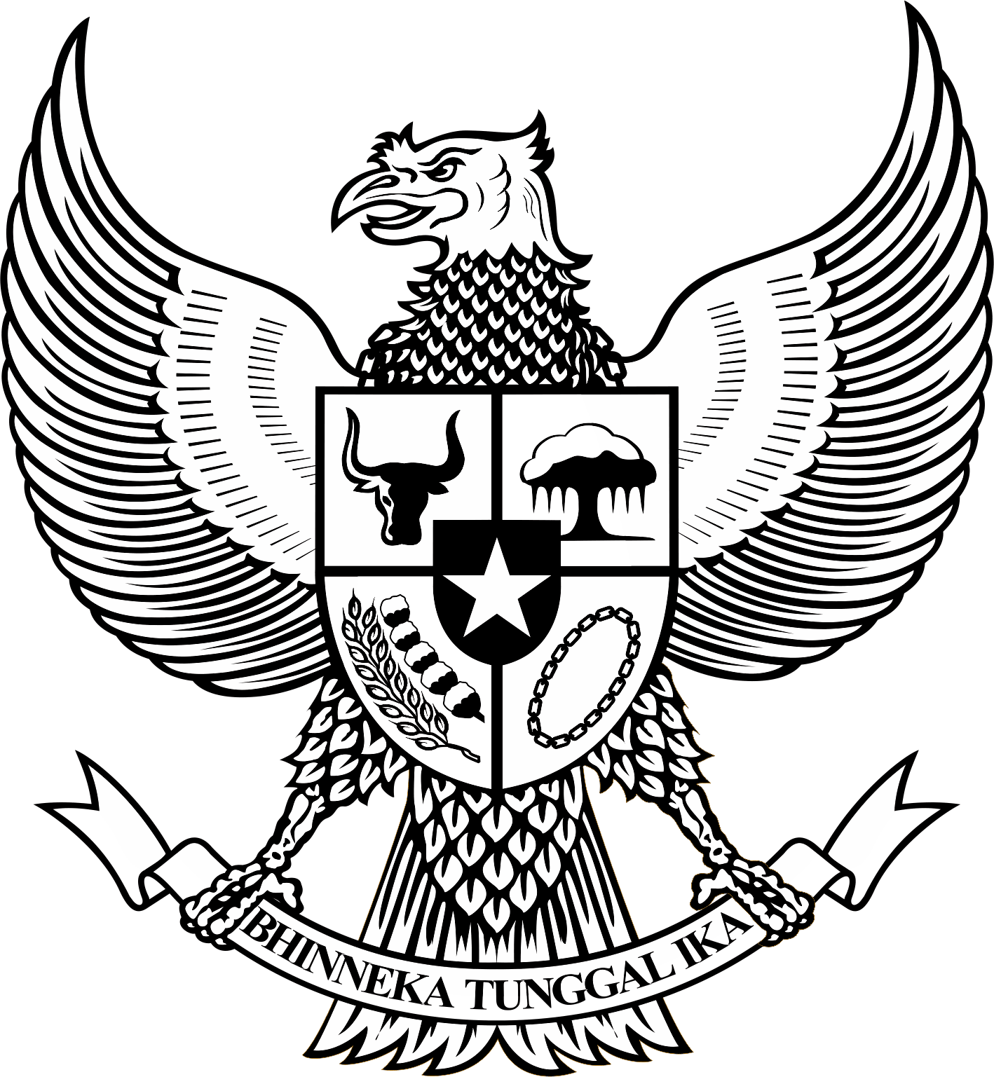  Logo  Garuda Pancasila Bw Hitam  Putih  Background Black And 