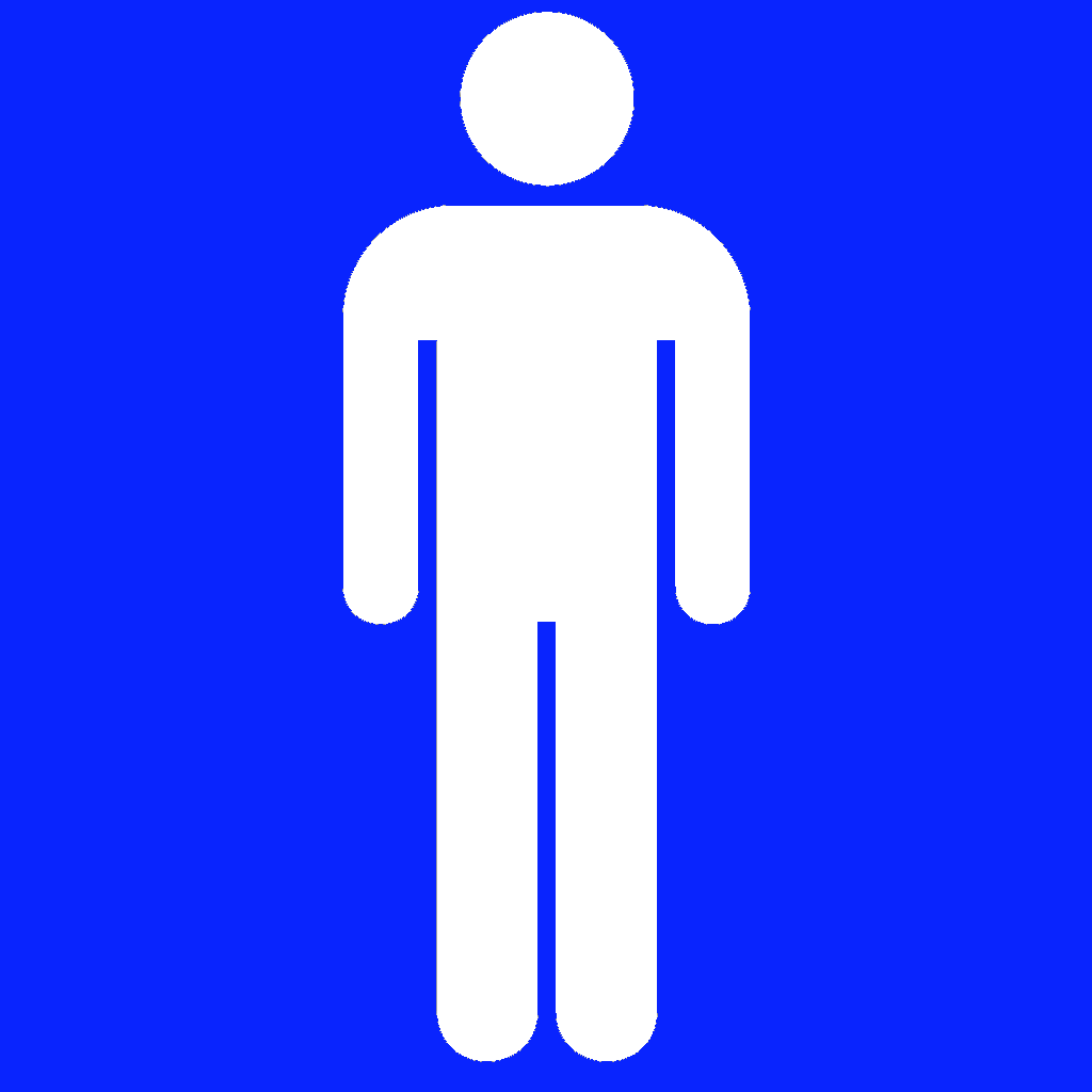 Blue Men Bathroom Logo