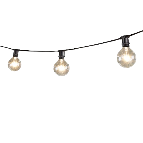 mini string lights with globe lamps png