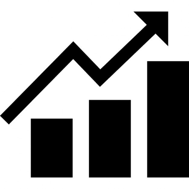 Money graph with up arrow Icon