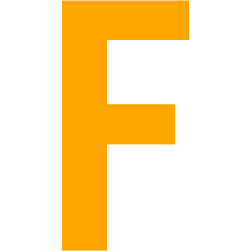 orange letter f icon png