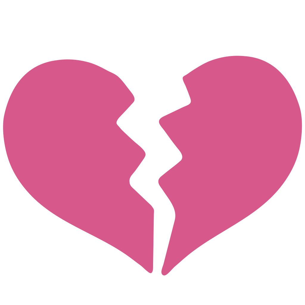 Pink Broken Heart PNG Clipart