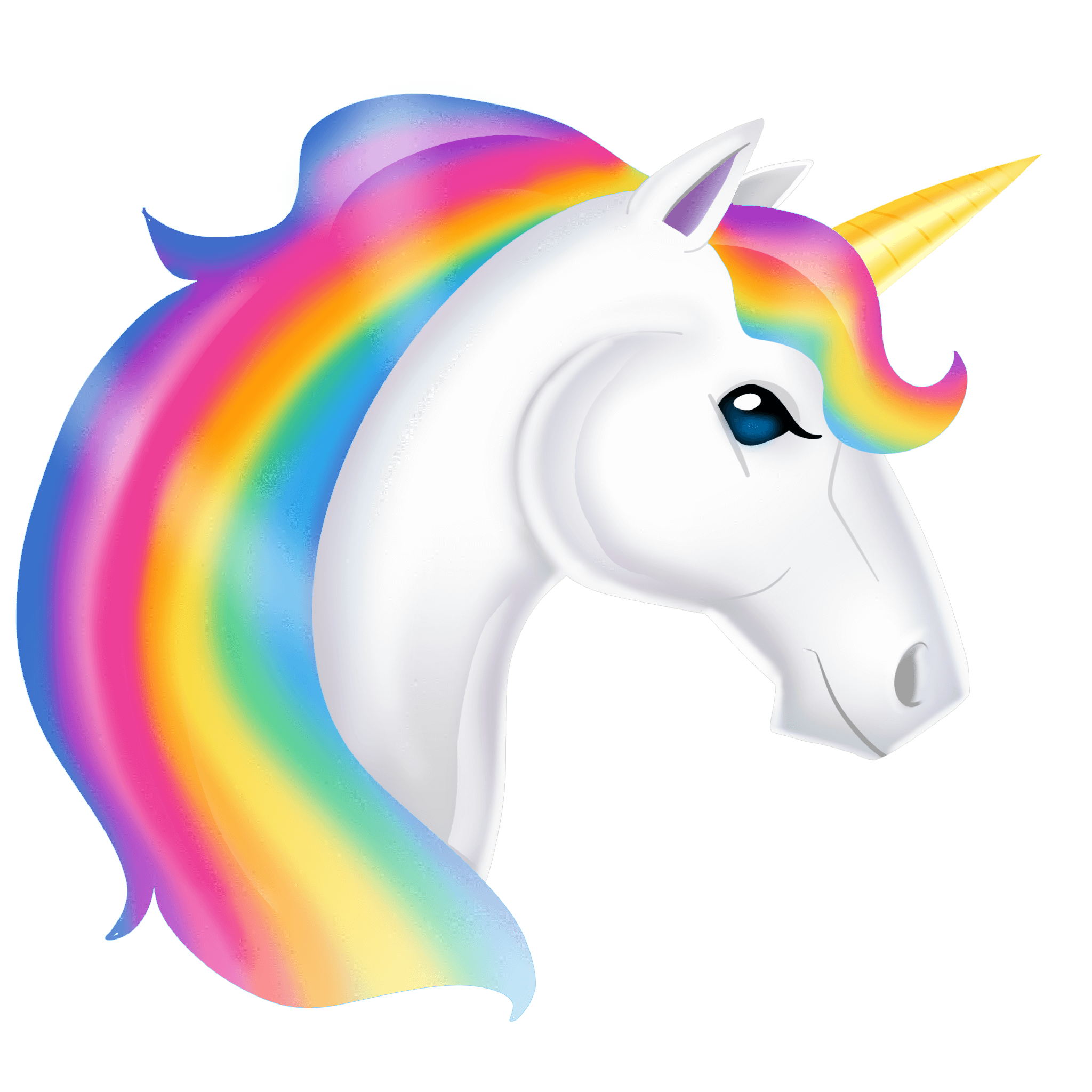 Rainbow Colors The Horses Head Unicorn Png Transparent Background