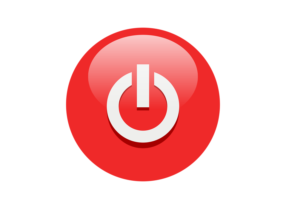 Red White Power button symbol icon