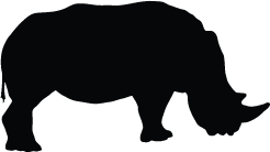 Silhouette of Rhino, Rhino Silhouette, Wild Animals Vector, Rhino PNG 