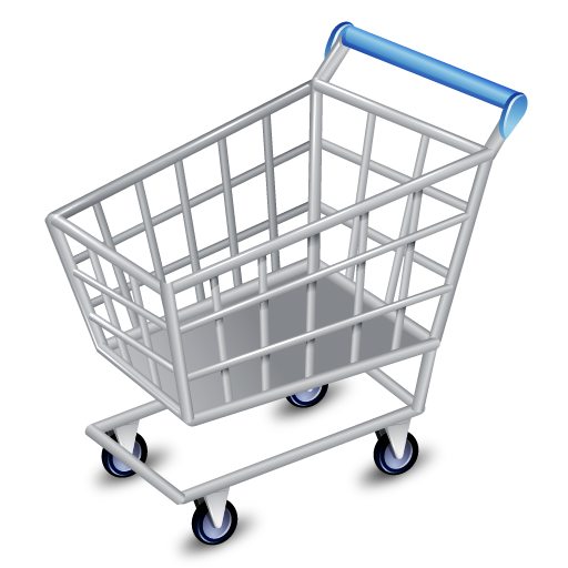 silver shopping cart icon