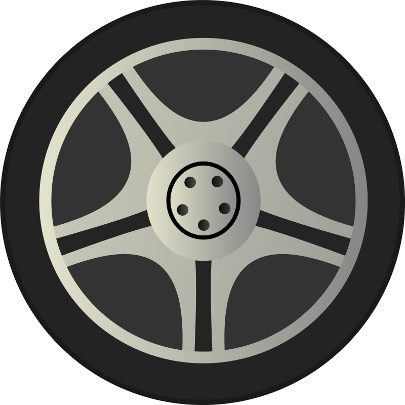 Simple Car Wheel Tire Rims Side View by qubodup Just a wheel side 