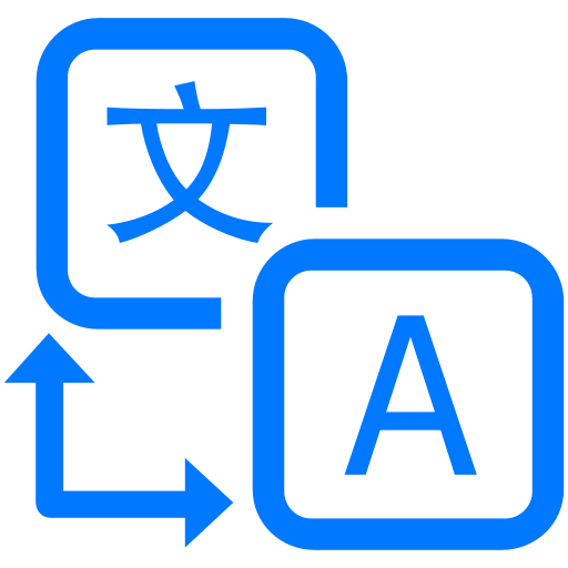 Blue Translation and Language Switcher PNG Icon