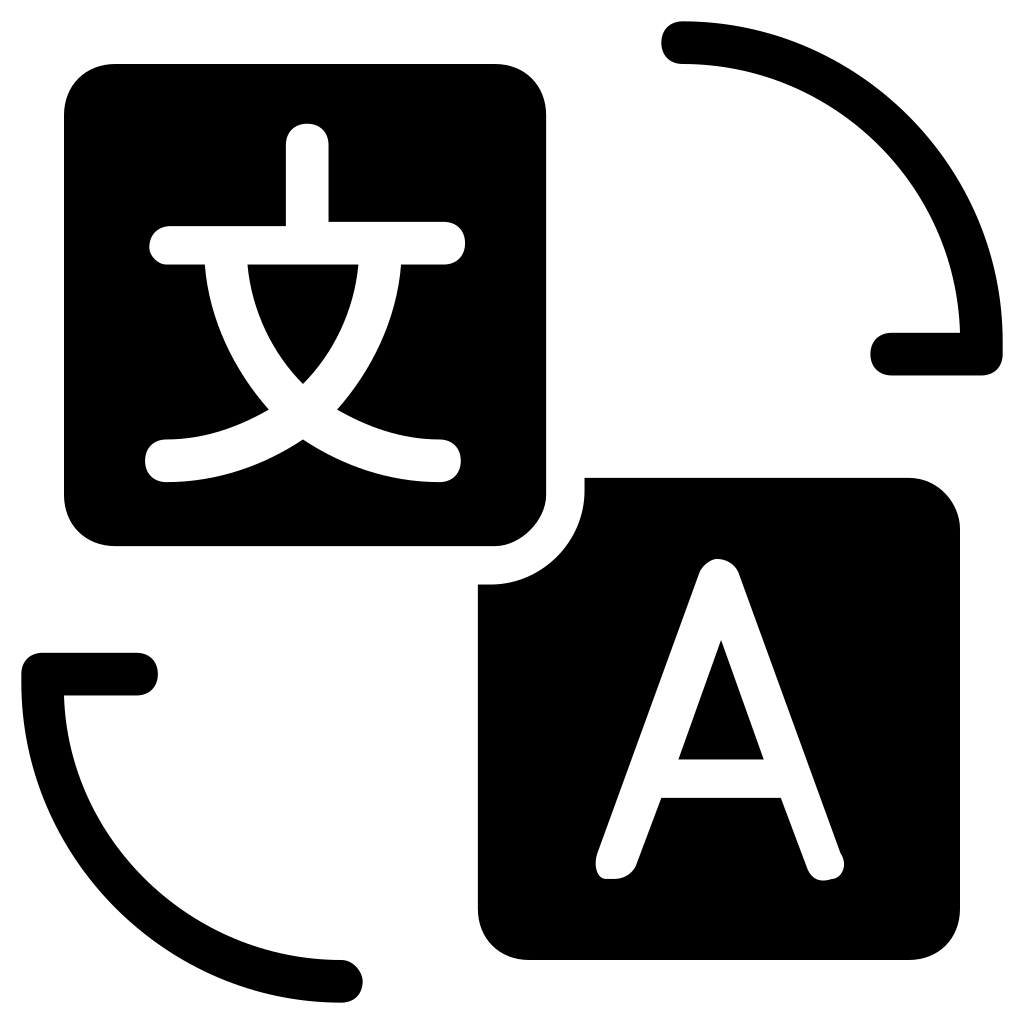 Black Language Translation and Localization Icon PNG