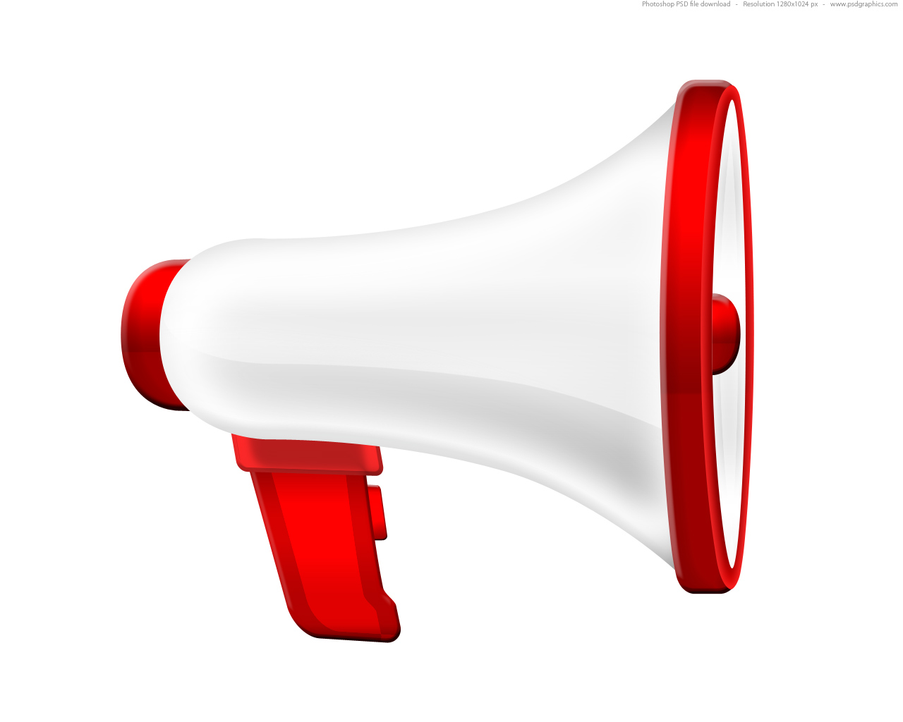 White Megaphone Icon (psd) Psdgraphics PNG Transparent Background